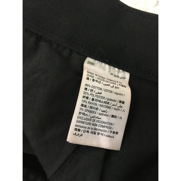 Style & Co Pants Black Crochet-Trim  Plus Size 20W Skinny Stretch - Picture 2 of 12